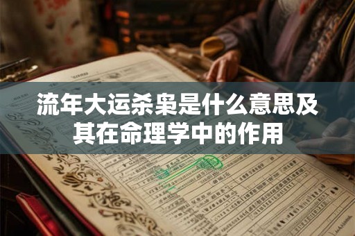 流年大运杀枭是什么意思及其在命理学中的作用