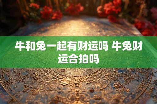 牛和兔一起有财运吗 牛兔财运合拍吗