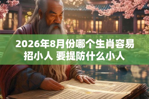2026年8月份哪个生肖容易招小人 要提防什么小人