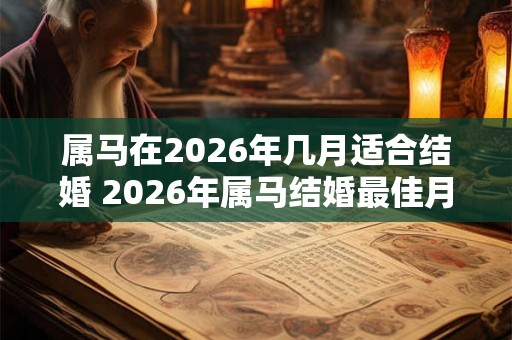 属马在2026年几月适合结婚 2026年属马结婚最佳月份