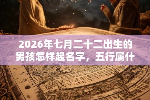 2026年七月二十二出生的男孩怎样起名字,五行属什么 2026年七月二十二出生的男孩怎样起名字,五行属什么