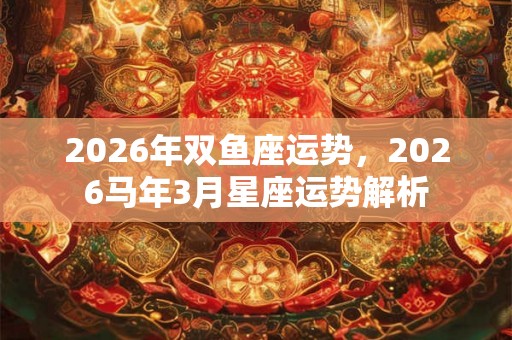 2026年双鱼座运势，2026马年3月星座运势解析