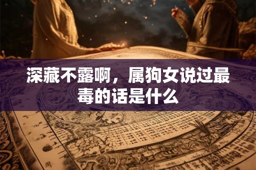 深藏不露啊，属狗女说过最毒的话是什么