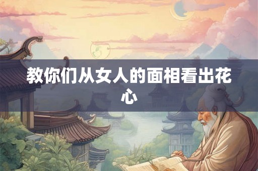 教你们从女人的面相看出花心