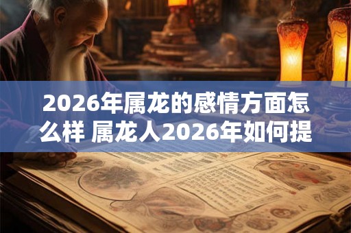 2026年属龙的感情方面怎么样 属龙人2026年如何提升感情运 2026年属龙的感情方面怎么样 属龙人2026年如何提升感情运