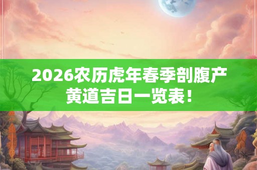 2026农历虎年春季剖腹产黄道吉日一览表！
