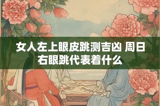 女人左上眼皮跳测吉凶 周日右眼跳代表着什么