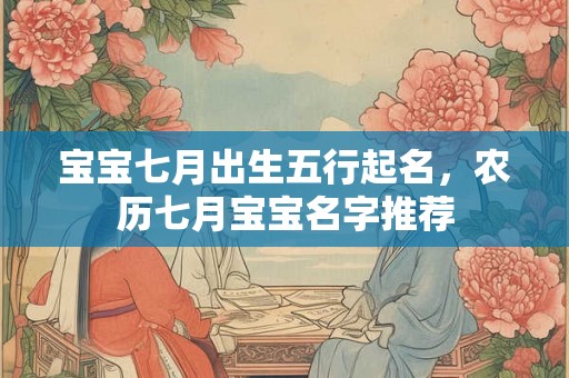 宝宝七月出生五行起名，农历七月宝宝名字推荐