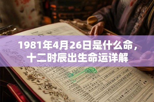 1981年4月26日是什么命,十二时辰出生命运详解 1981年4月26日是什么命,十二时辰出生命运详解