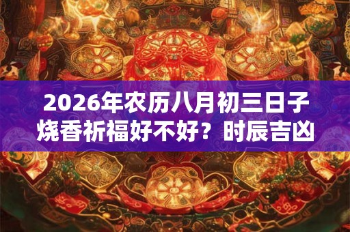 2026年农历八月初三日子烧香祈福好不好？时辰吉凶如何？