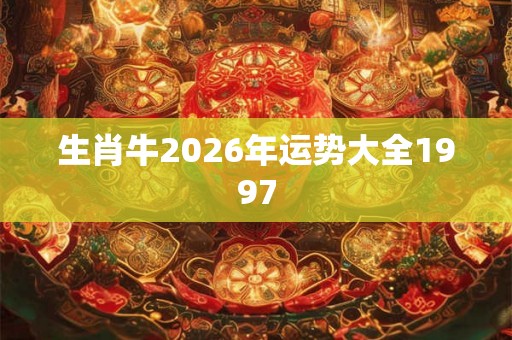 生肖牛2026年运势大全1997