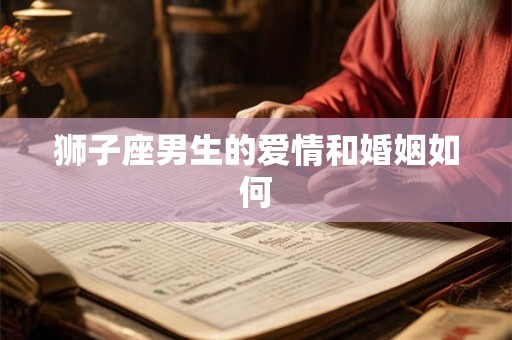狮子座男生的爱情和婚姻如何