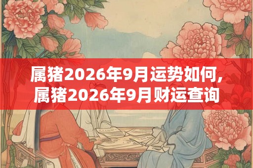 属猪2026年9月运势如何,属猪2026年9月财运查询