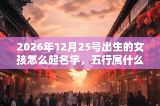 2026年12月25号出生的女孩怎么起名字，五行属什么