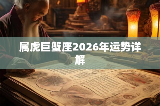 属虎巨蟹座2026年运势详解