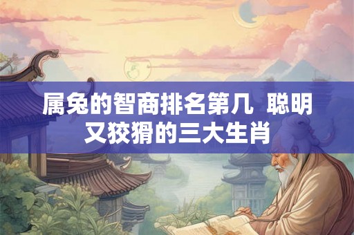 属兔的智商排名第几  聪明又狡猾的三大生肖