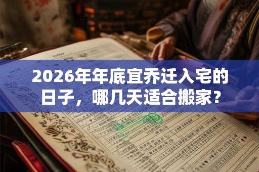 2026年年底宜乔迁入宅的日子，哪几天适合搬家？