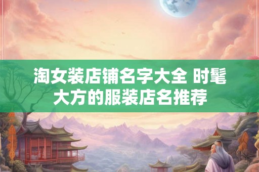 淘女装店铺名字大全 时髦大方的服装店名推荐
