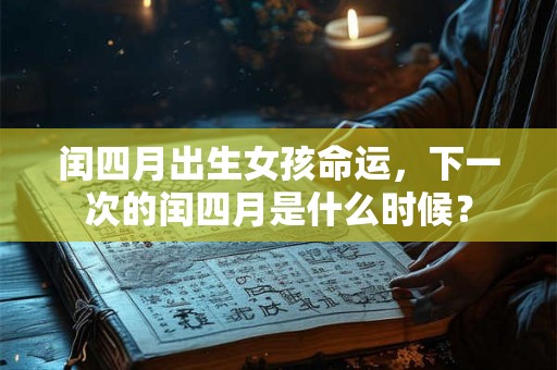 闰四月出生女孩命运，下一次的闰四月是什么时候？