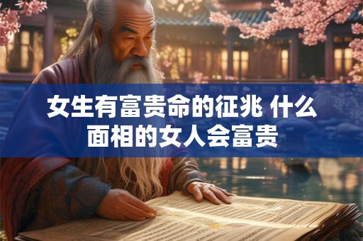 女生有富贵命的征兆 什么面相的女人会富贵