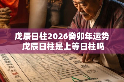 戊辰日柱2026癸卯年运势 戊辰日柱是上等日柱吗