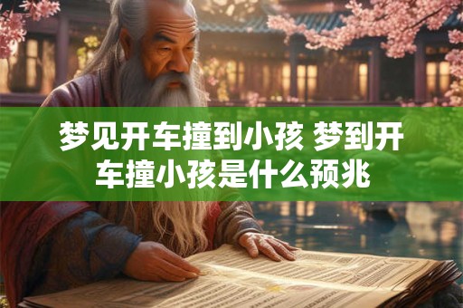 梦见开车撞到小孩 梦到开车撞小孩是什么预兆