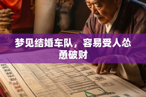 梦见结婚车队，容易受人怂恿破财