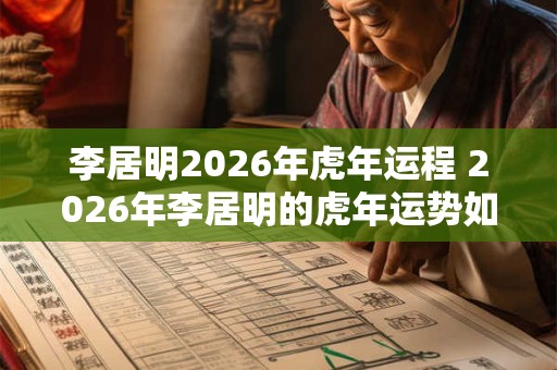 李居明2026年虎年运程 2026年李居明的虎年运势如何