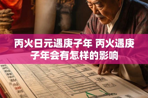 丙火日元遇庚子年 丙火遇庚子年会有怎样的影响