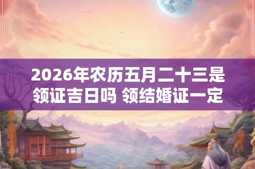 2026年农历五月二十三是领证吉日吗 领结婚证一定要婚检吗 2026年农历五月二十三是领证吉日吗 领结婚证一定要婚检吗