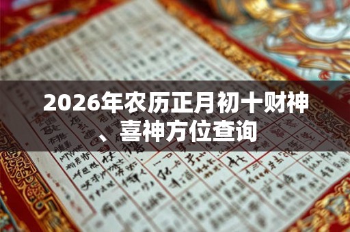 2026年农历正月初十财神、喜神方位查询