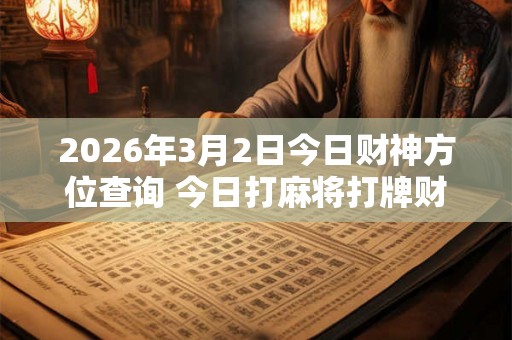 2026年3月2日今日财神方位查询 今日打麻将打牌财运方位