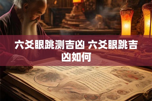 六爻眼跳测吉凶 六爻眼跳吉凶如何