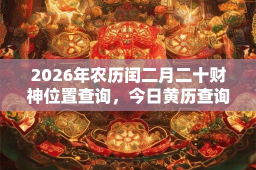 2026年农历闰二月二十财神位置查询,今日黄历查询 2026年农历闰二月二十财神位置查询,今日黄历查询