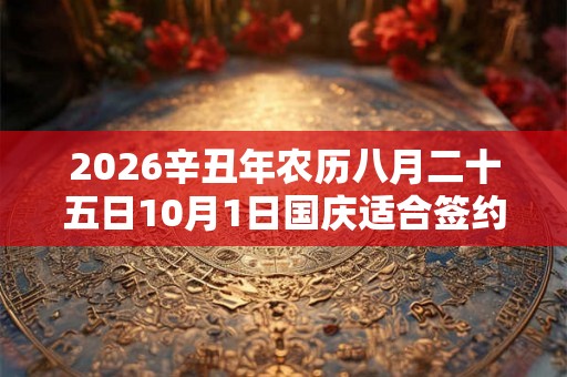 2026辛丑年农历八月二十五日10月1日国庆适合签约吗? 2026辛丑年农历八月二十五日10月1日国庆适合签约吗?