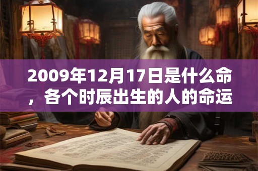 2009年12月17日是什么命，各个时辰出生的人的命运