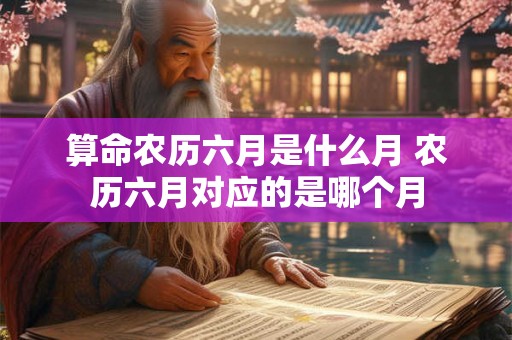 算命农历六月是什么月 农历六月对应的是哪个月