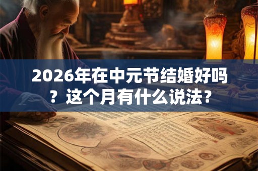 2026年在中元节结婚好吗？这个月有什么说法？