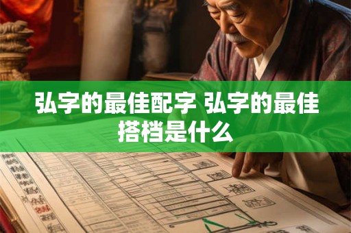 弘字的最佳配字 弘字的最佳搭档是什么