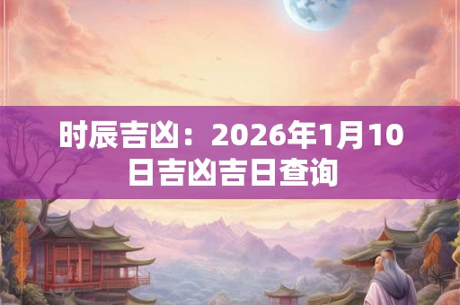 时辰吉凶：2026年1月10日吉凶吉日查询
