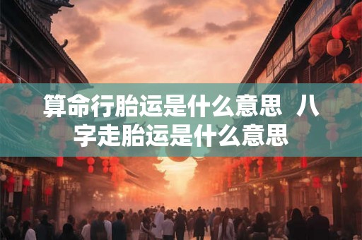 算命行胎运是什么意思 八字走胎运是什么意思 算命行胎运是什么意思 八字走胎运是什么意思