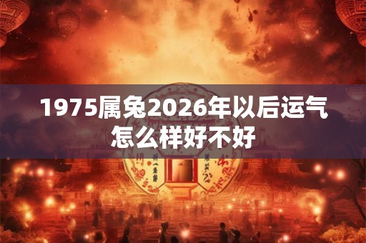 1975属兔2026年以后运气怎么样好不好