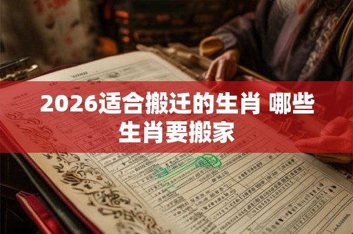 2026适合搬迁的生肖 哪些生肖要搬家