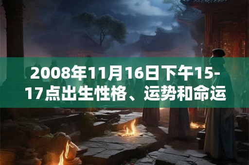 2008年11月16日下午15-17点出生性格、运势和命运