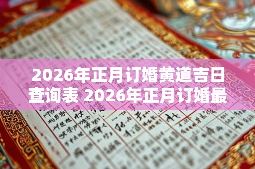 2026年正月订婚黄道吉日查询表 2026年正月订婚最好的日子