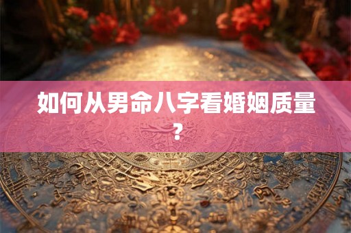 如何从男命八字看婚姻质量？