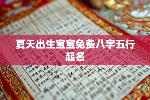 夏天出生宝宝免费八字五行起名
