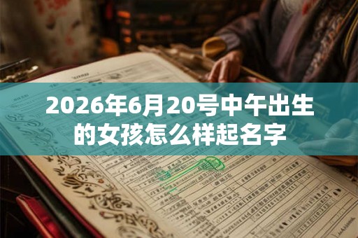 2026年6月20号中午出生的女孩怎么样起名字