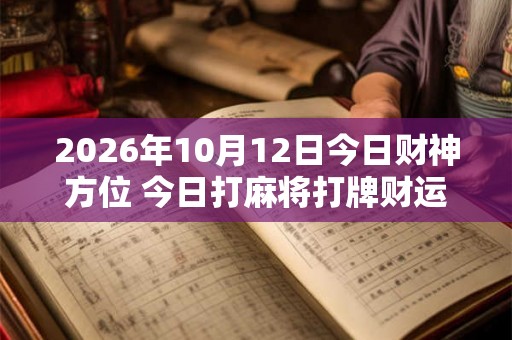 2026年10月12日今日财神方位 今日打麻将打牌财运方位 2026年10月12日今日财神方位 今日打麻将打牌财运方位