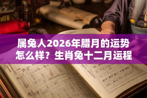 属兔人2026年腊月的运势怎么样？生肖兔十二月运程分析